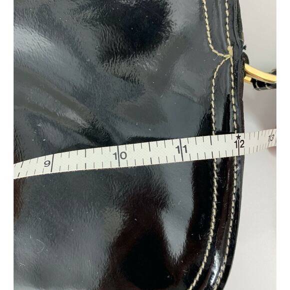 Anne Klein black patent shoulder bag purse - Picture 8 of 9